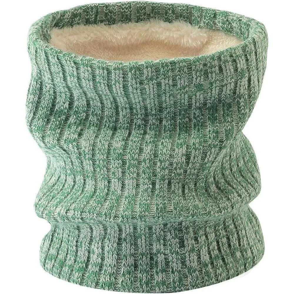 Men's Light Green Winter Ski Neck Gaiter Face Scarf Fleece Windproof Scarves